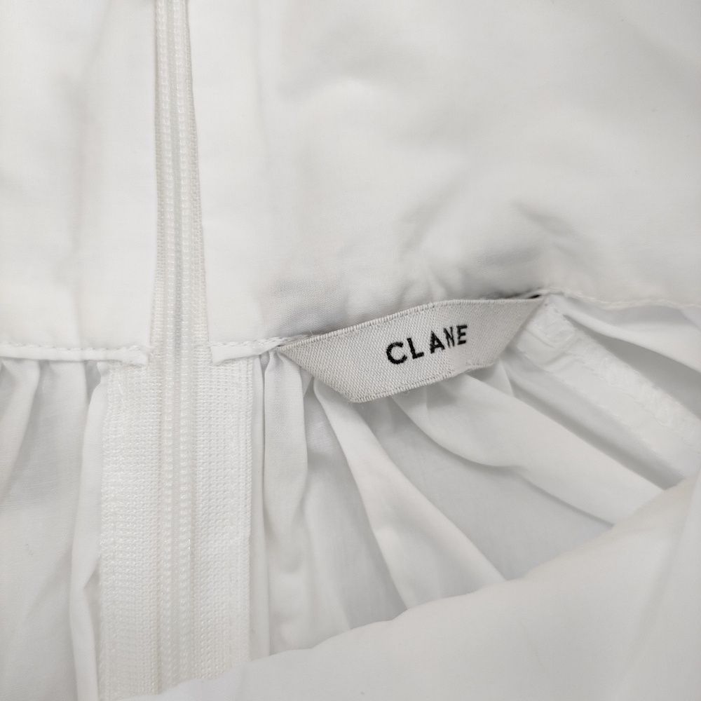 CLANE スタンドアップカラーギャザートップス 10122-4092 定価24200円 サイズ1 ブラウス シャツ ホワイト クラネ 5-0704S 265938 CLANE - CLANE スタンドアップカラーギャザートップス 10122