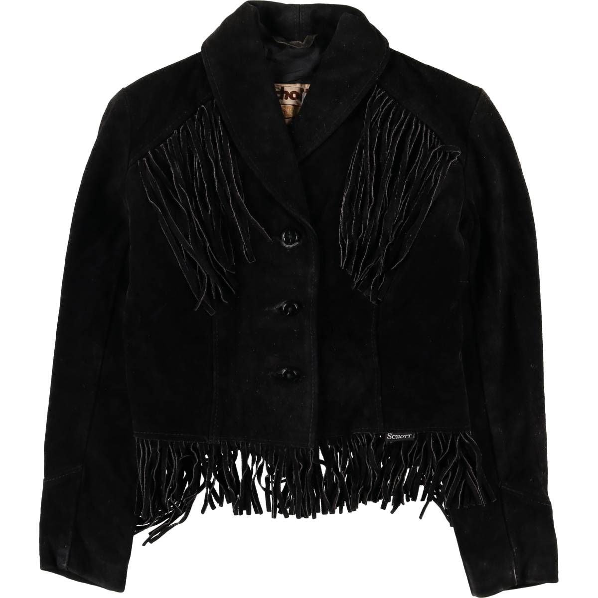 古着 70年代 ショット SCHOTT WESTERN クロップド丈 フリンジ スエード 