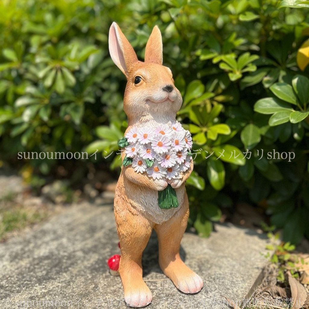 【全品送料無料】 おしゃれ 置物 ガーデンインテリア ガーデンオブジェ お洒落 ウサギ うさぎ ガーデン雑貨 かわいい 樹脂 ガーデン 8-14 アニマル インテリア 雑貨 庭の装飾 ラビット ガーデニング 思いやり