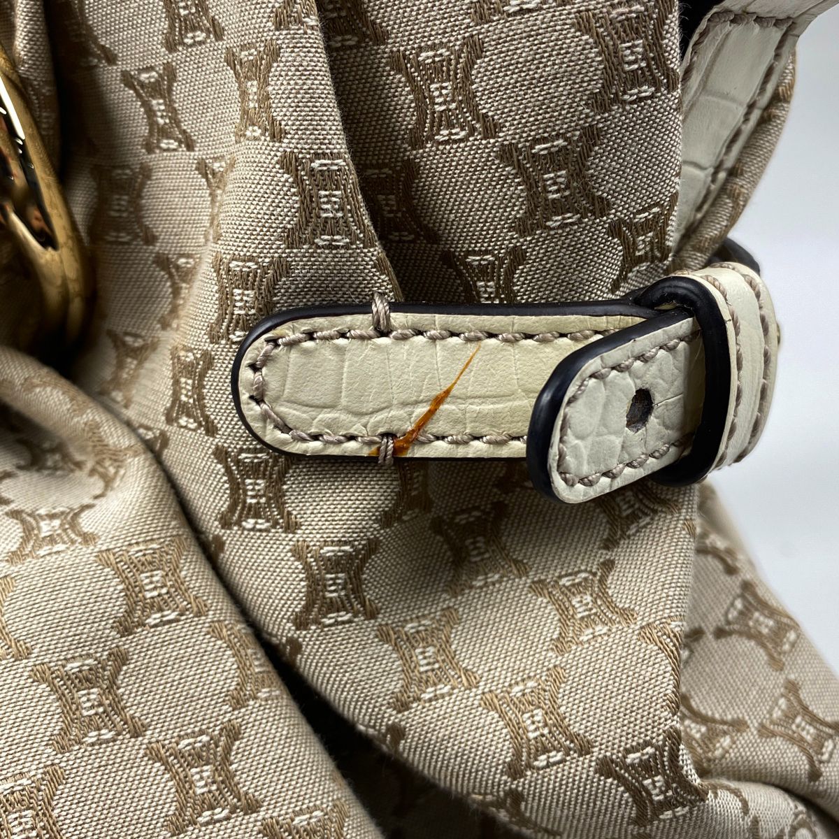セリーヌ　CELINE トップハンドルバッグ　ホワイト　ベージュ　マカダム 楽天市場】【バッグ】CELINE セリーヌ マカダム柄 ハンドバッグ