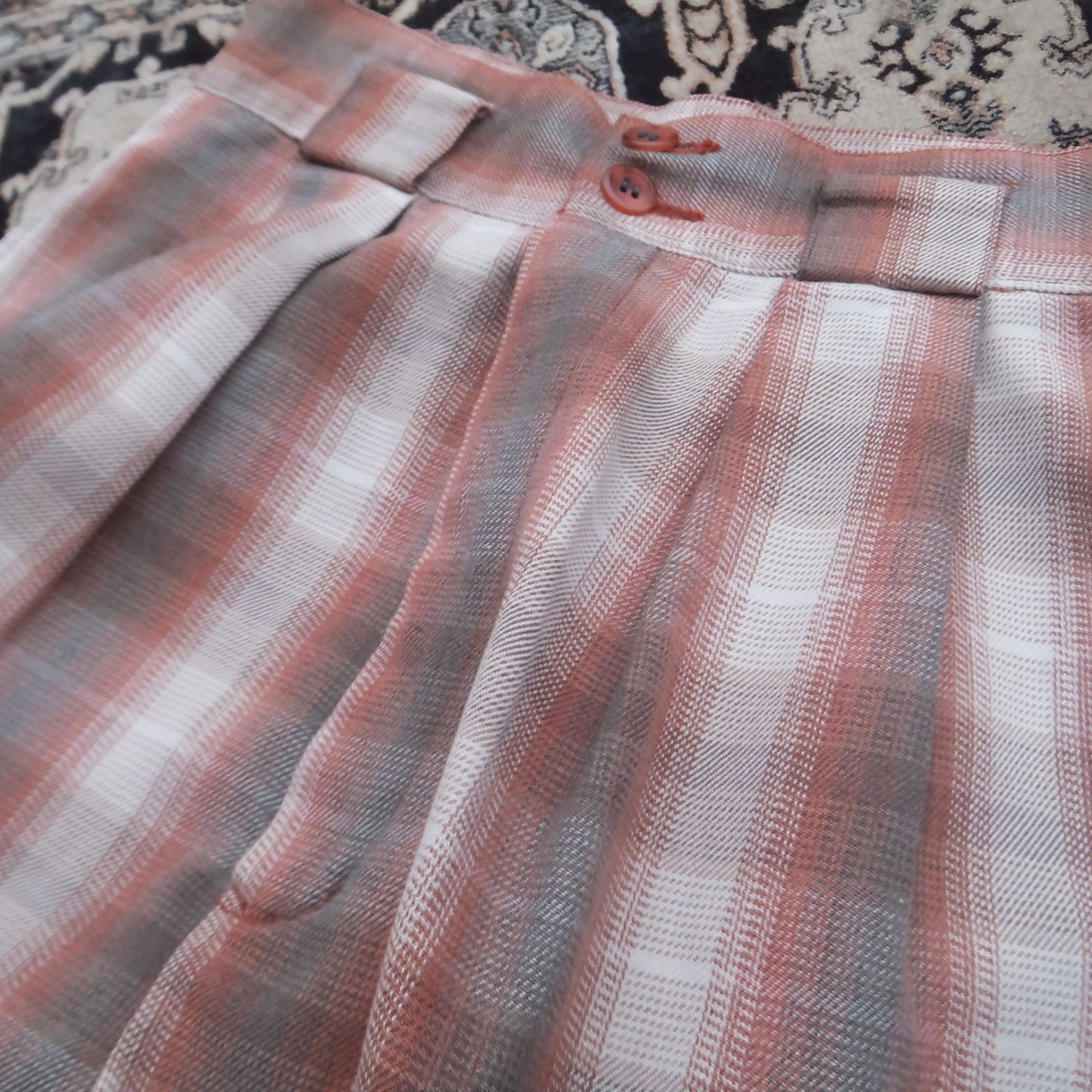 トップス 90s vintage   ombre check y2k 90s00s y2k vintage ombre check two tuck slucks オンブレチェック