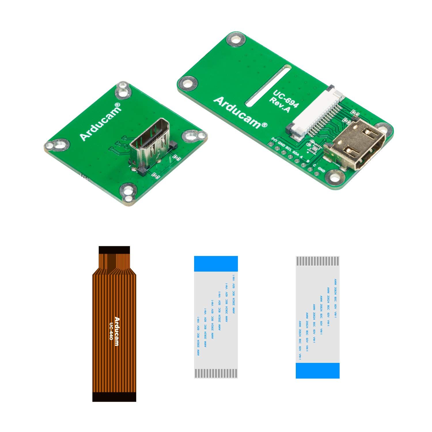 Arducam CSI - HDMIアダプターボード 12MP IMX477 Raspberry Pi HQカメラ用 HDMIケーブル延長モジュール 15ピン 60mm FPCケーブル付き [Rpi HQカメラ用]
