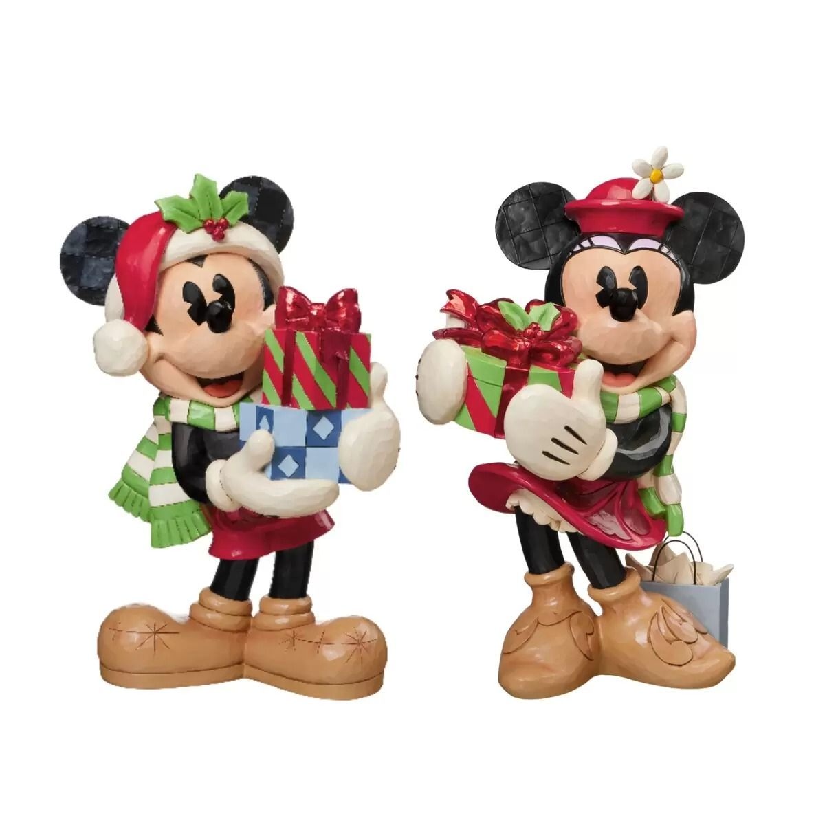 【配送可】Jim Shoreジム ショア プレゼントを持ったミニーちゃん レジン置物 クリスマス Xmas ミニーマウス ディズニー キャラクター 屋内屋外エクステリア玄関 高級ストーンレジン手描きオブジェ Jim Shoreジム ショア プレゼントを持ったミニーちゃん レジン置物