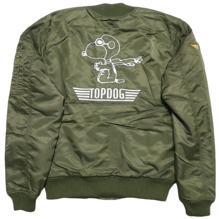 ALPHA INDUSTRIES SNOOPY MA-1ジャケット Lサイズ 刺繍、SNOOPY、MA-1