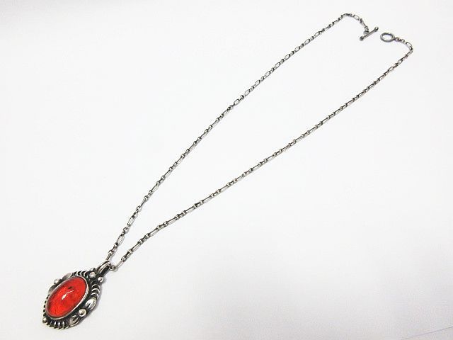 ◇ジョージジェンセン◇ 1995年 イヤー ネックレス コハク 琥珀 アンバー ヴィンテージ GEORG JENSEN ジョージ・ジェンセン 1995 イヤー