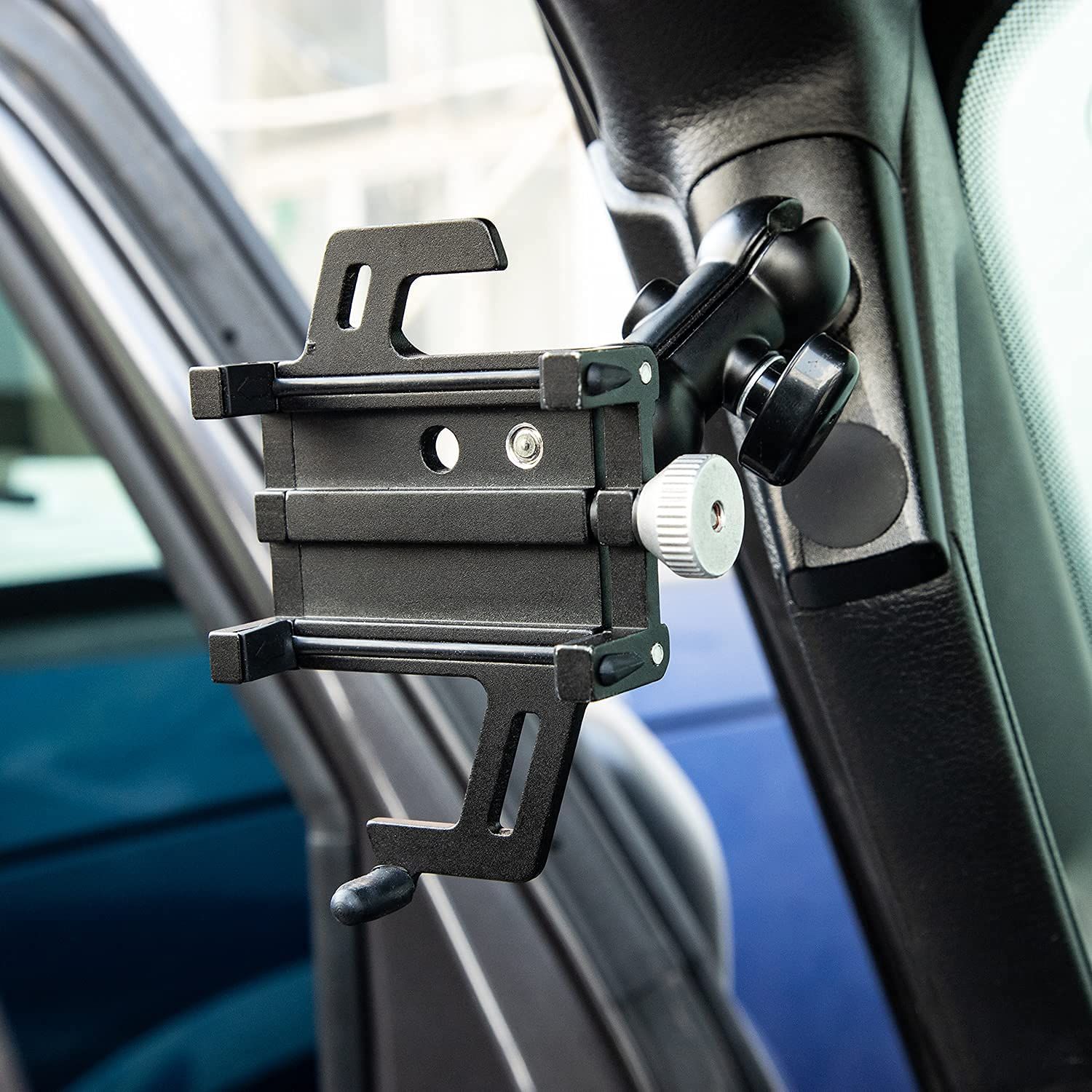 Hoolcar グラブハンドル 携帯電話ホルダー 調節 揺れ防止 スタビライザー 電話マウント 2018-2021 Jeep Wrangler JL JLU - Gladiator JT用 BILLOVLOGS_CO_UK