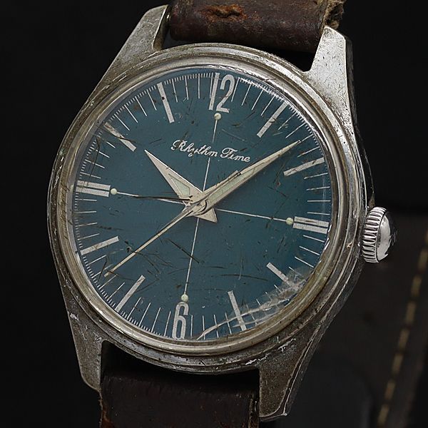 CITIZEN 手巻き時計 ネイビー文字盤