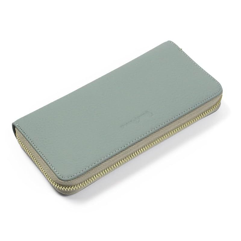 【新着商品】[ブランポム] 財布 レディース 本革 レザー 長財布 ロングウォレット バイカラー 大容量 bp-1067 ブルー