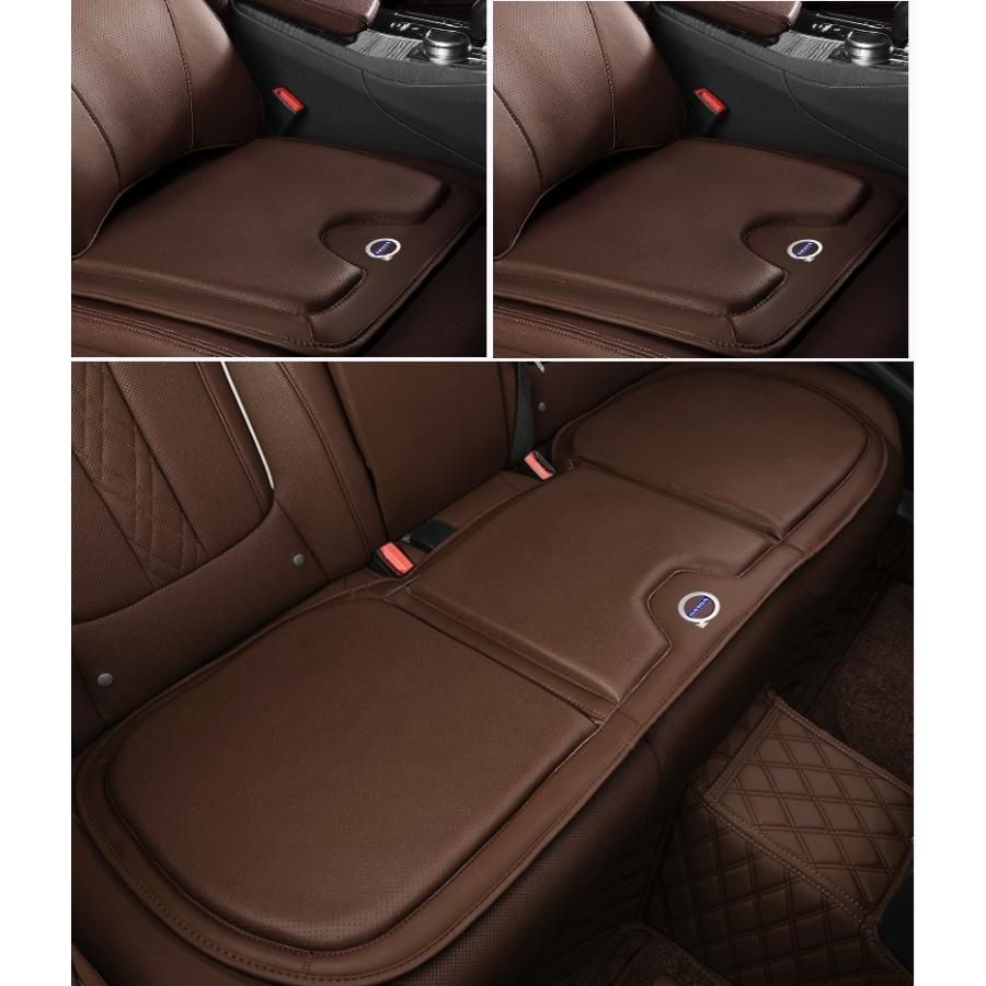 ◆ボルボ VOLVO◆モカブラウン◆シートクッション カーシートカバー 座布団2点 車の後席1点 座席クッション 車用シート保護 滑り止め ナッ