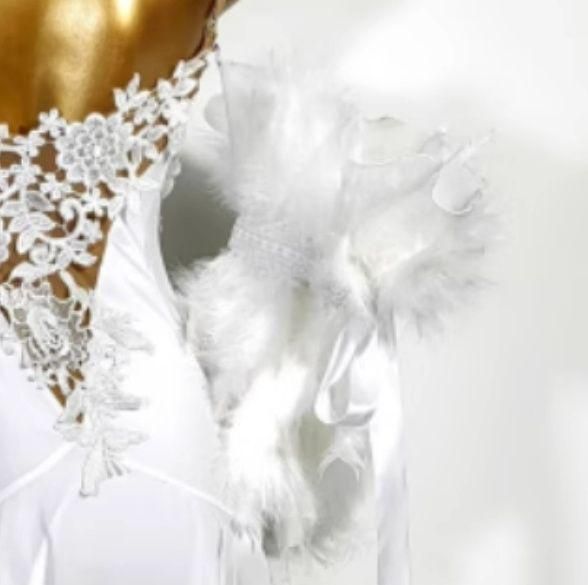 オーダーメイド 社交ダンス衣装 スタンダードドレス 羽根フロート付