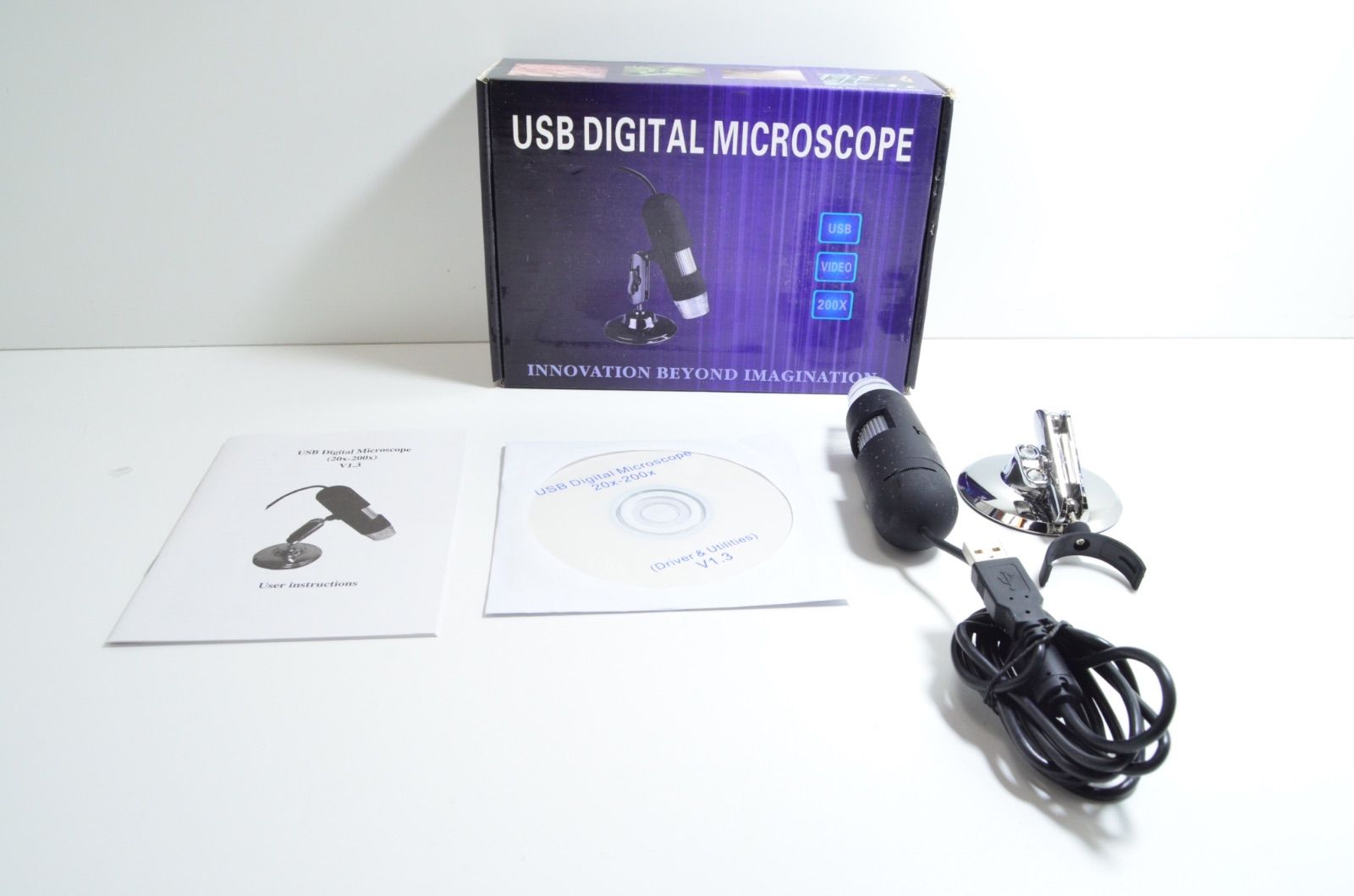 動作 済み USBデジタル顕微鏡 マイクロスコープ USBコネクター 200X