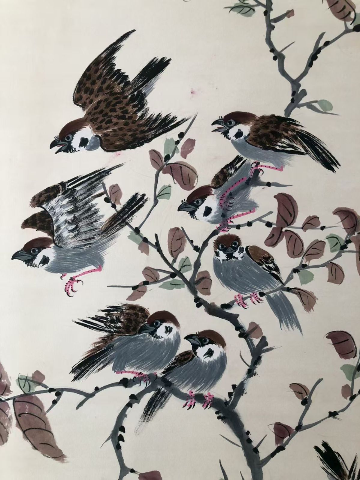 四尺手描き作品.宣かみ画.観賞品.文房置物.中国骨董25090708