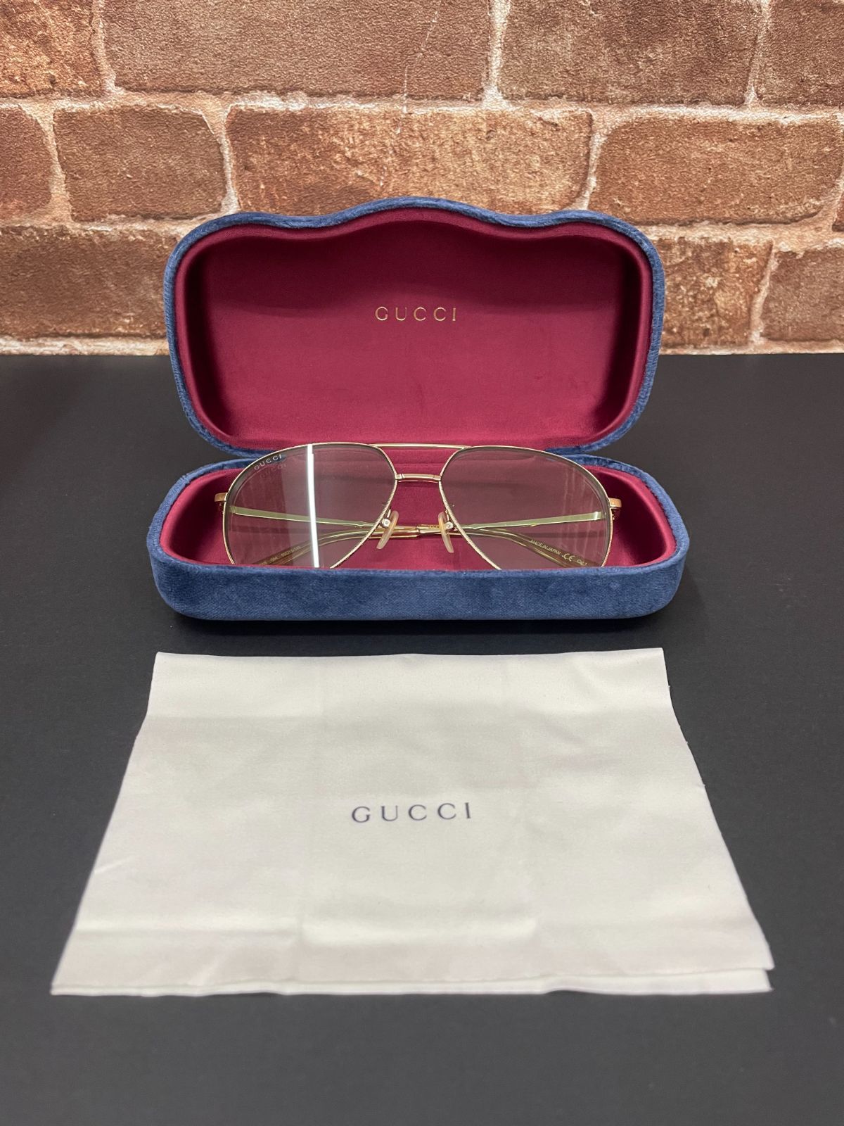 GUCCI グッチ アビエーター サングラス GG0356S 004 shiny gold and