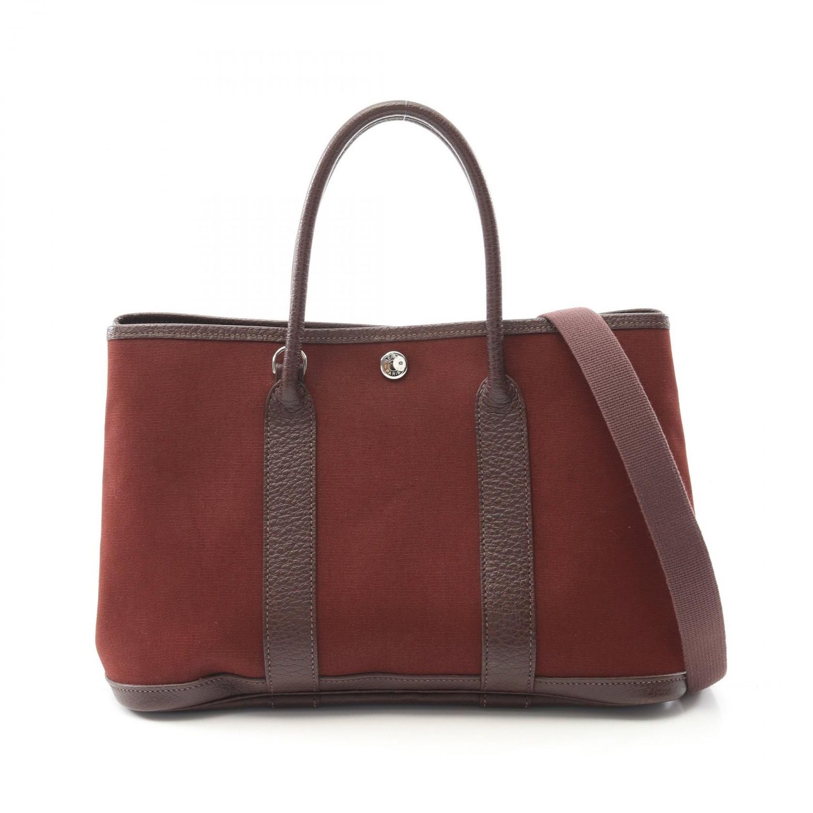 エルメス HERMES トートバッグ ガーデンパーティTPM ヴェルソ ルージュアッシュ|ブルーインディコ キャンバス ガーデンパーティTPM ヴェルソ ルージュアッシュ|ブルーインディ レディース Used A