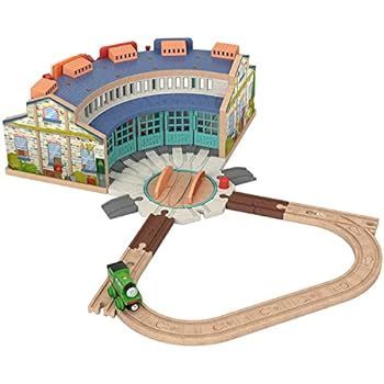 【中古】(未使用･未開封品)きかんしゃトーマス 木製レールシリーズ(Thomas) 整備中のパーシーとティドマス機関庫【3才~】 HBJ81