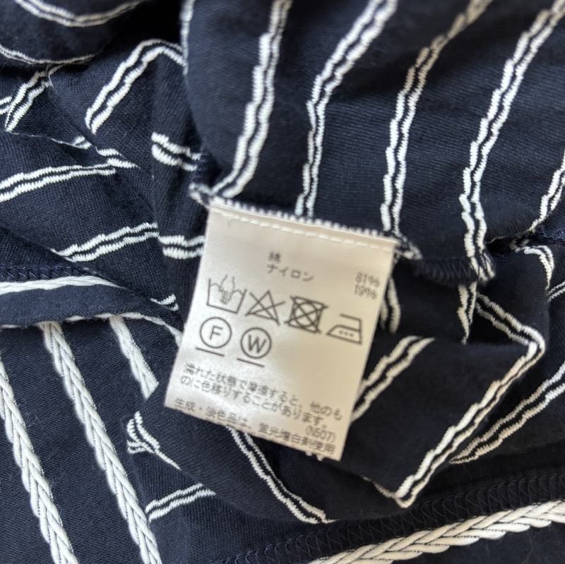 Aquascutum　アクアスキュータム 　レディース　Tシャツ　半袖　ロープ刺繍　ネイビー　11号　L　ベージュ Aquascutum アクアスキュータム レディース Tシャツ カットソー