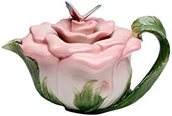 Cosmos Gifts 20853 Butterfly on Rose Teapot Ceramic 14cm High