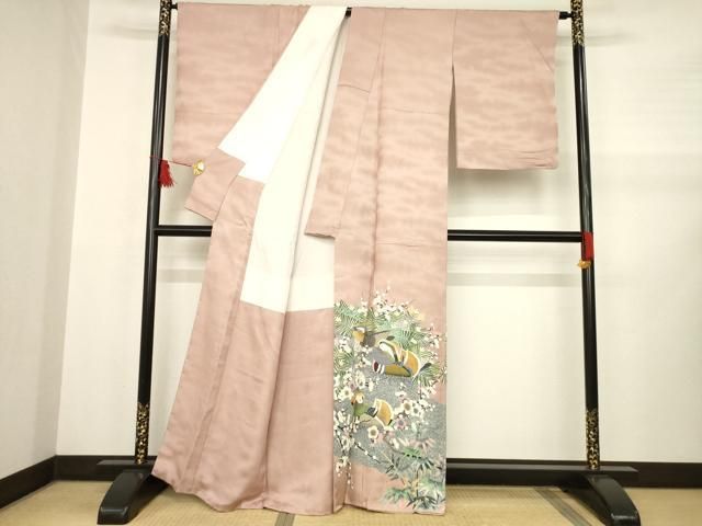 平和屋着物 豪華色留袖 友禅 作家物 鴛鴦花文 金銀彩 正絹 AABB0452ck