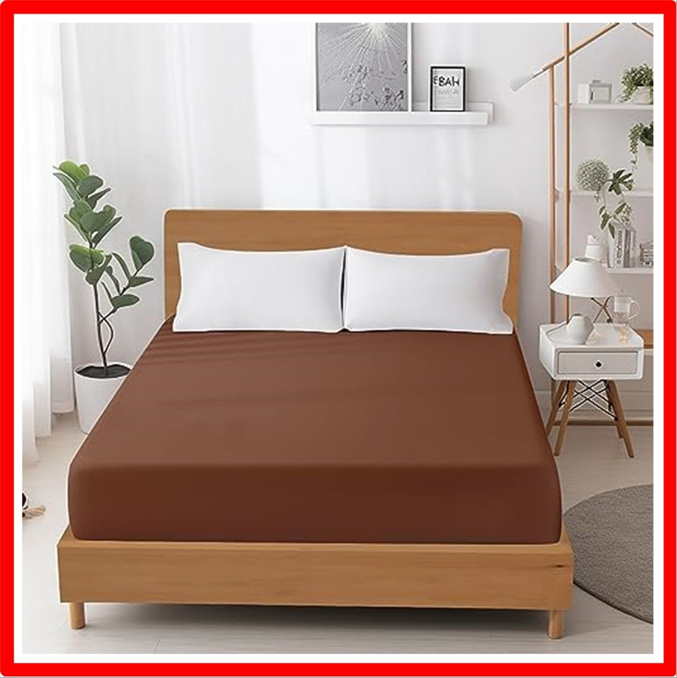 【匿名配送】ブラウン_キング?180*200cm NTBAY ボックスシーツ キング（180*200cm） 吸水速乾 シーツ ベッドカバー マットレスカバー 抗
