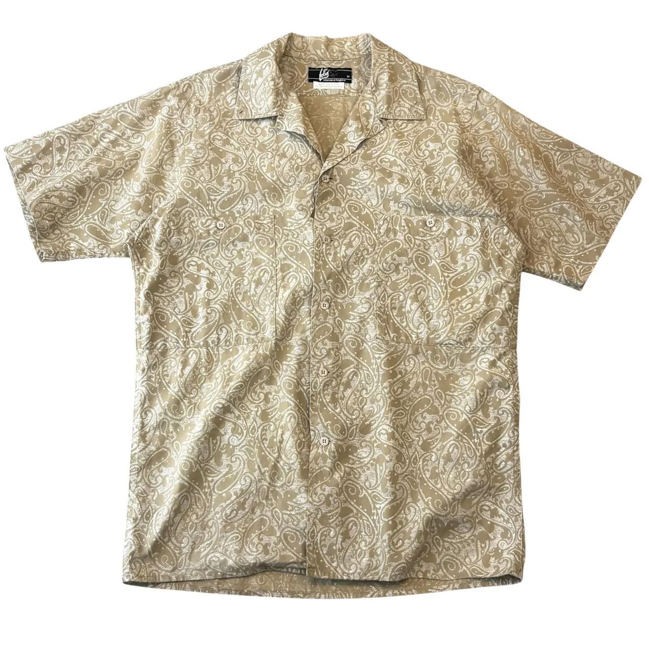 80s Lobo by Pendleton S|S SHIRT ロボ バイ ペンドルトン 開襟シャツ M 総柄 ペイズリー ベージュ オープン BOXシャツ 古着