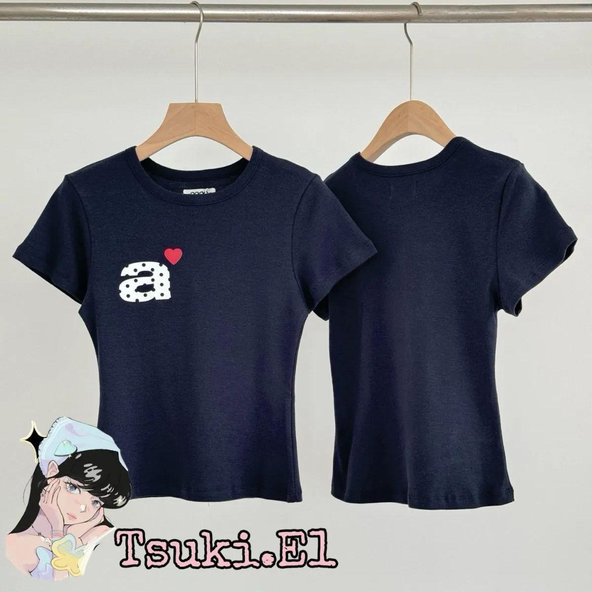 新品 韓国 AEAE エーイーエーイー DOT SMALL LETTER TEE 半袖