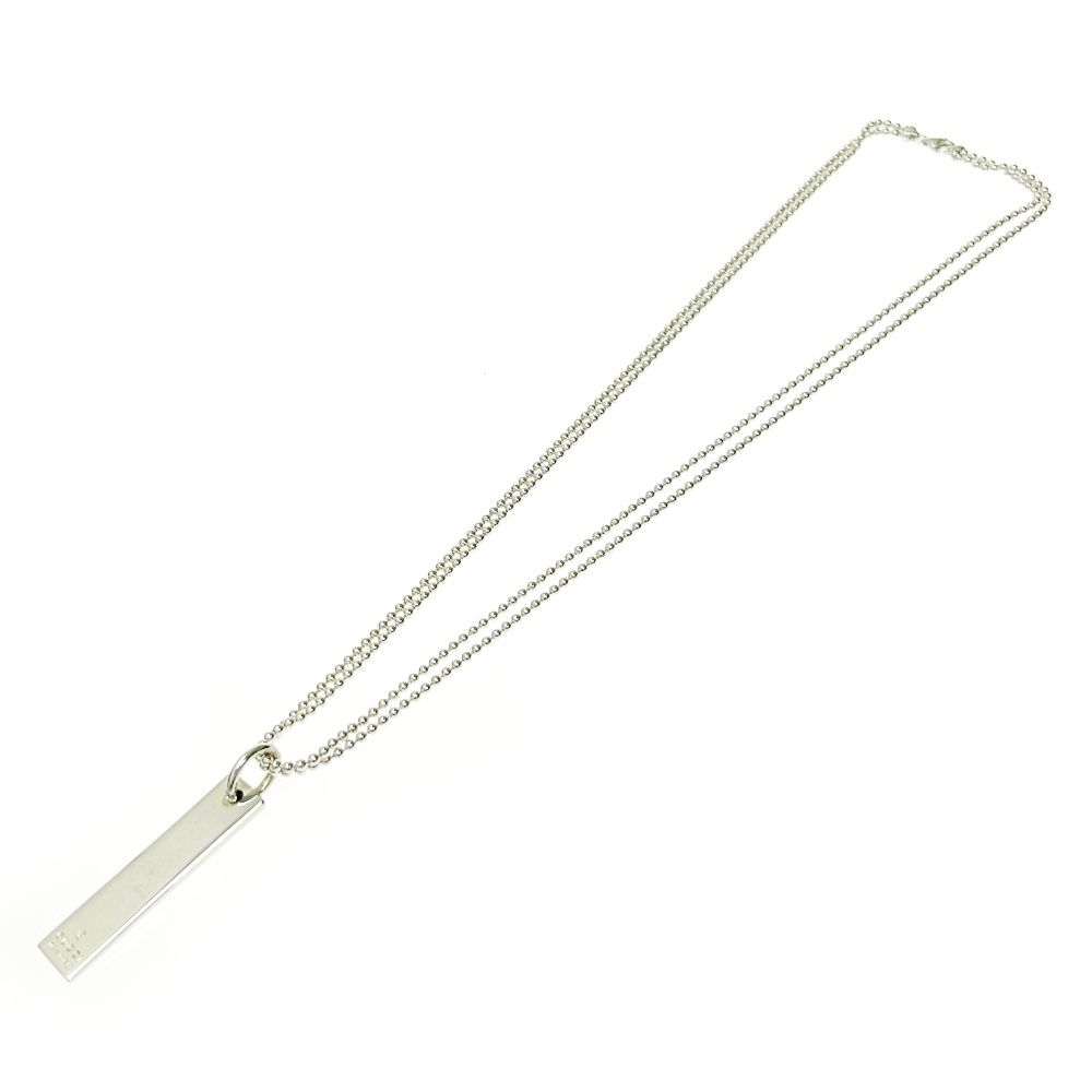 GUCCI グッチ ネックレス シルバー チェーン 中古】【箱付き】 GUCCI グッチ シルバー ロゴ プレート ダブル