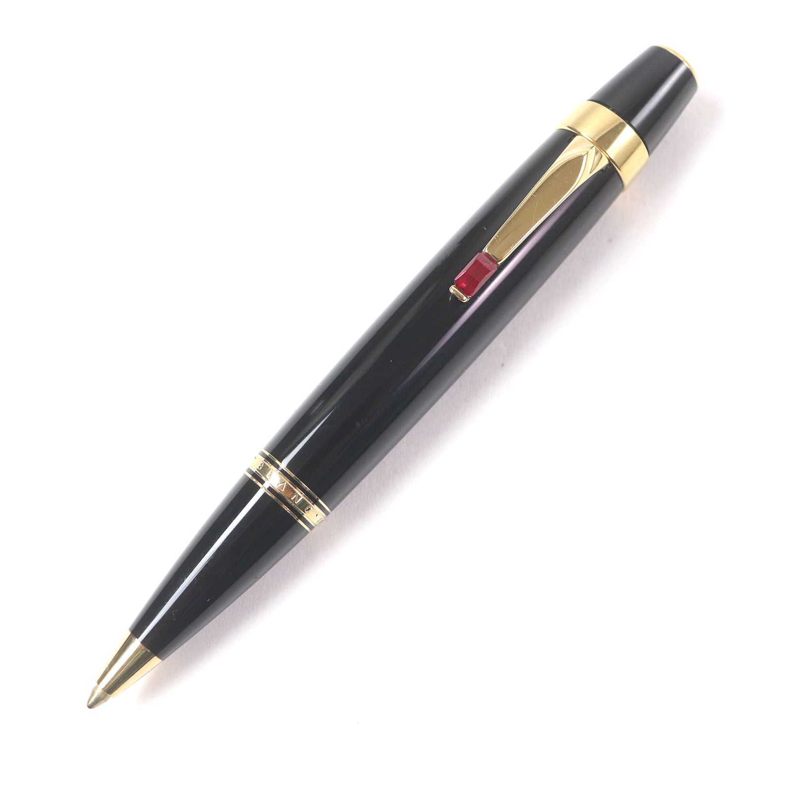 □MONTBLANC モンブラン BOHEME ボエム ジェムストーン ツイスト式 ボールペン ブラック ゴールド ルージュ ドイツ製 メンズ