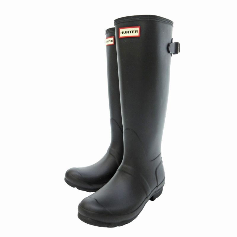 【新品・未使用】HUNTER ブラック 長靴 バックル付き UK5 24cm HUNTER ブラック レインブーツ 24センチ 美品 HUNTER ブラック