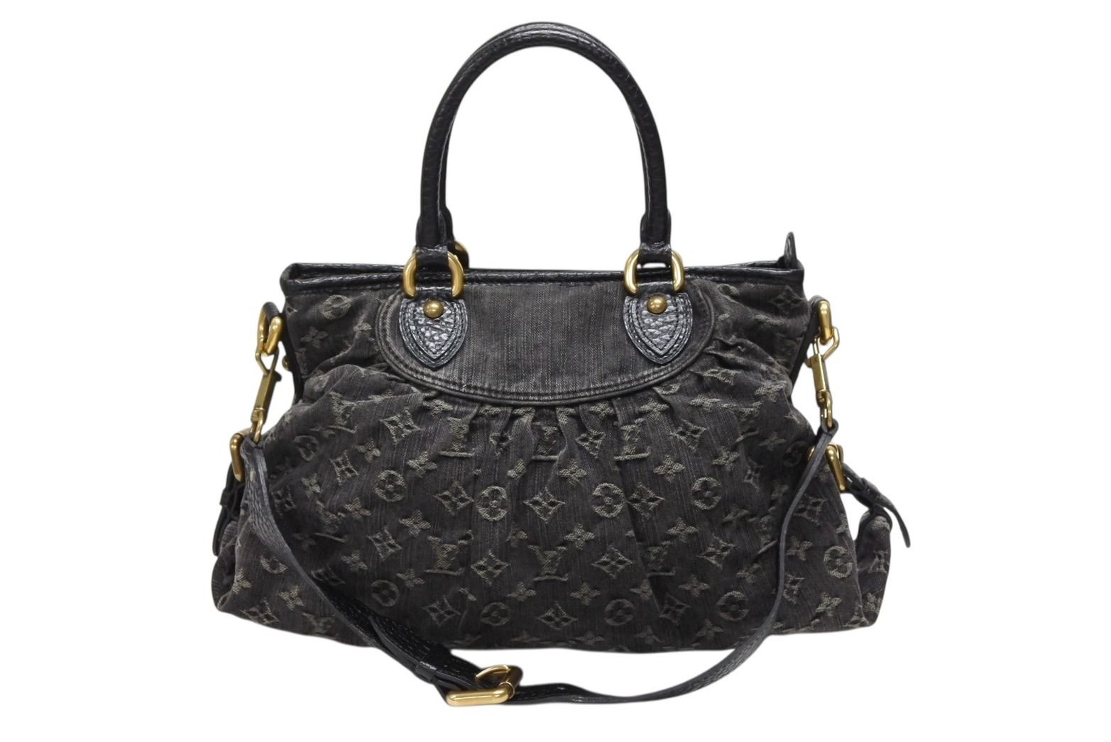 LOUIS VUITTON ルイヴィトン LV ネオカヴィ MM ハンドバッグ M95351 モノグラム デニム ブラック 2WAY ゴールド金具 4b008050