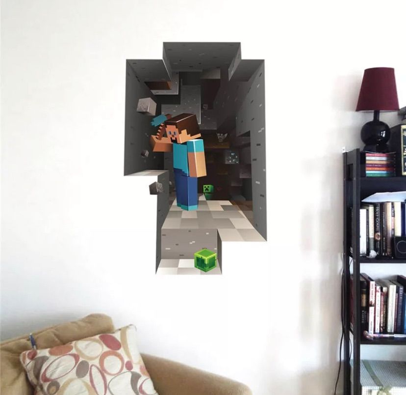 メルカリshops マインクラフト マイクラ ウォールステッカー スティーブ 壁紙 壁ステッカー