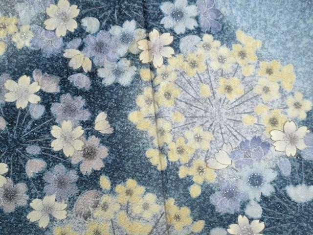 平和屋着物○訪問着 舞桜文 暈し染め 金通し地 正絹 逸品 CAAW7606yc