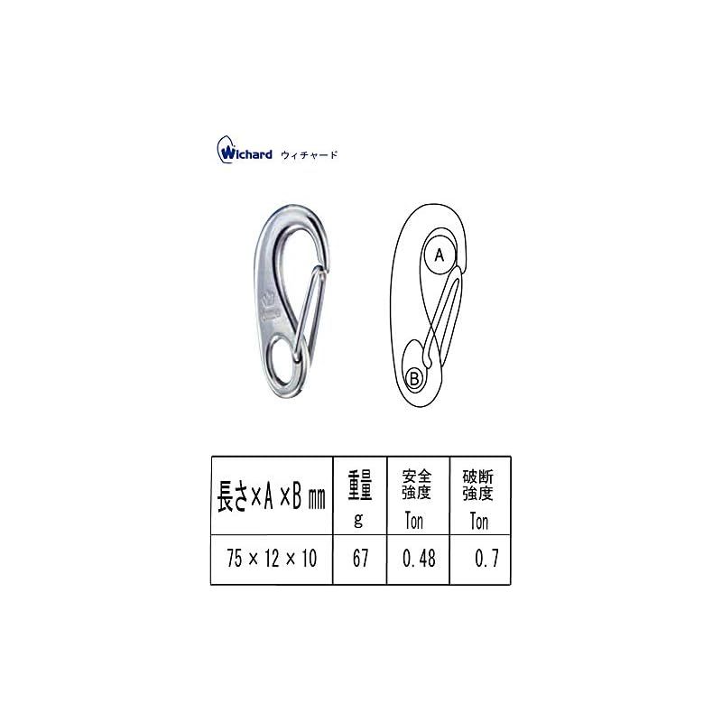 Wichard ウィチャード カラビナ サージカルステンレス 316L 75mm Lサイズ 破断強度 700kg 0