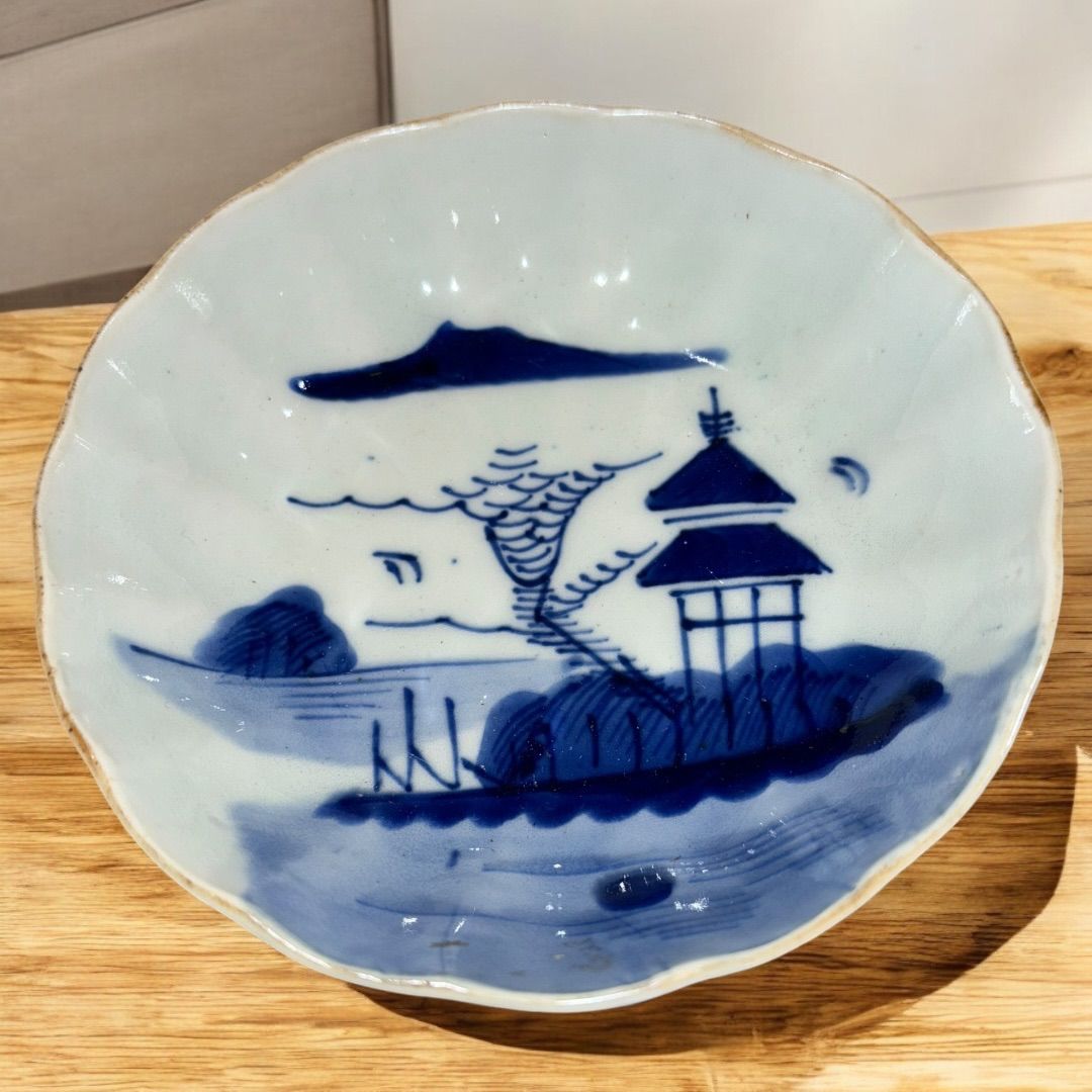 古伊万里 染付山水 平鉢 深皿 山水画のなます皿 食器 和食器 - メルカリ