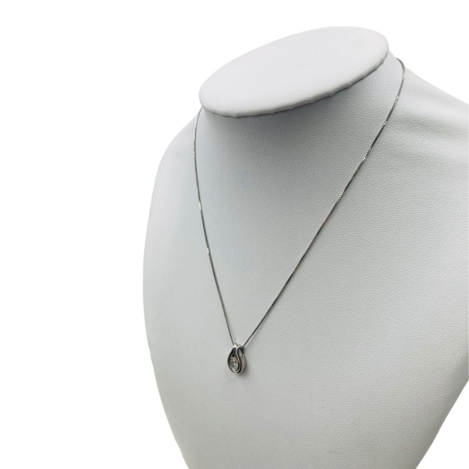 プラチナ Pt850 Pt900 ダイヤ 0.33ct ネックレス 4.4g 40cm ペンダントトップ NICORILABO_COM