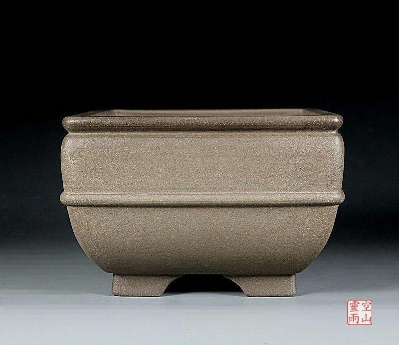 中国宣興 盆栽鉢 植木鉢 希少色 超特大鉢 中国宜興 黒泥中