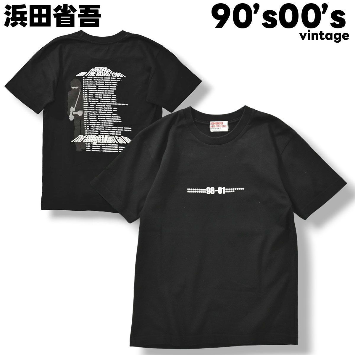 90s00s 浜田省吾 ON THE ROAD 2001 半袖 Tシャツ ブラック メンズ レディース ユニセックス 男女兼用 - メルカリ