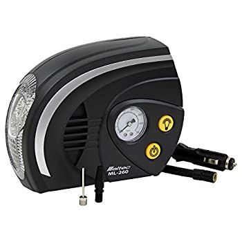【】メルテック エアーコンプレッサー(自動車/バイク/ボール) 最高圧力700kpa DC12Vソケット Meltec ML-260 LEDライト付き