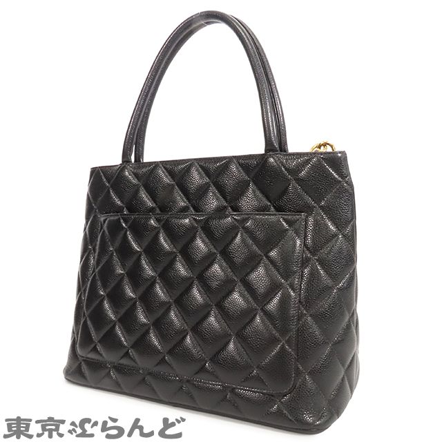 シャネル CHANEL 復刻トート 5番台 A01804 ブラック 黒 ゴールド
