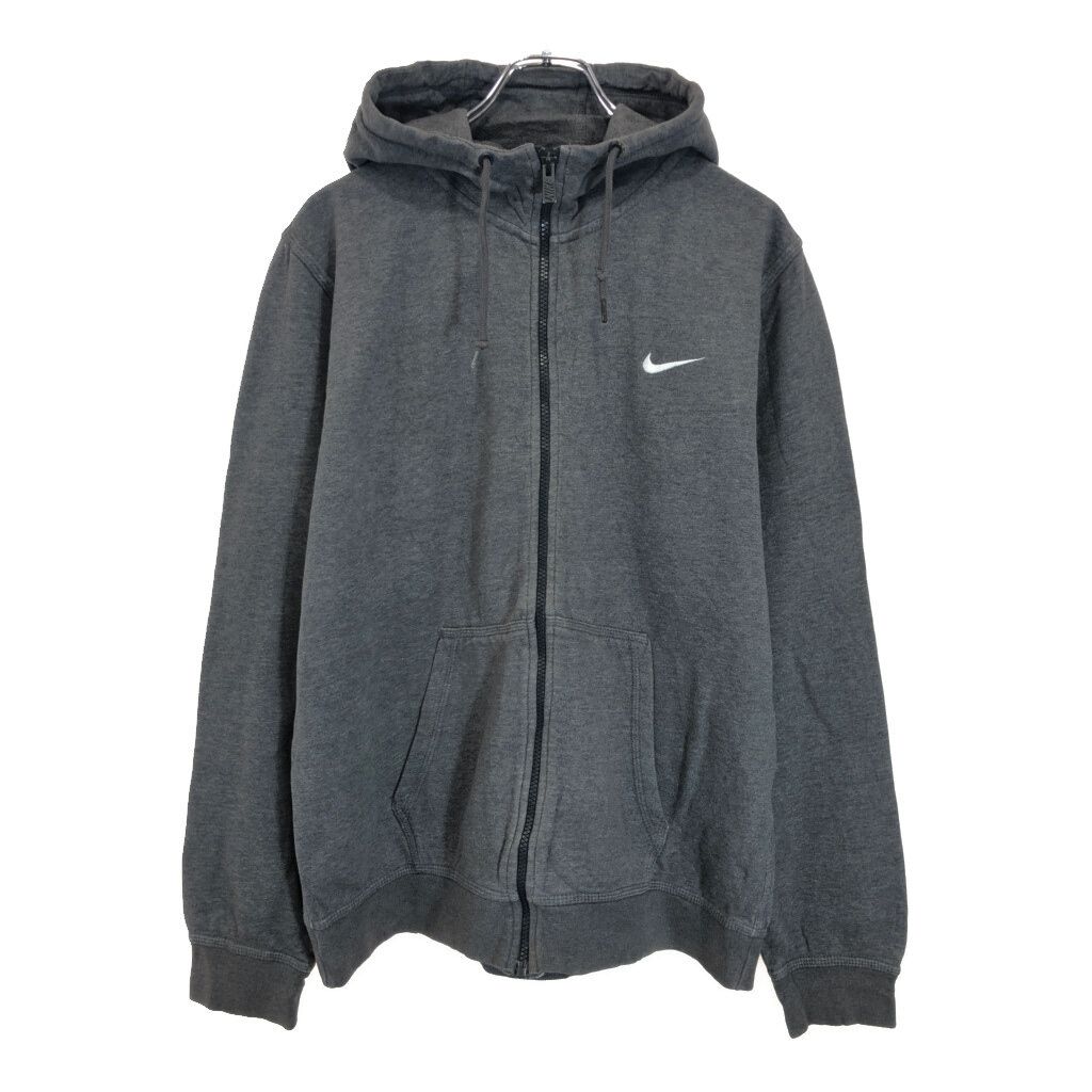 NIKE ナイキ フルジップ スウェット パーカー スポーツ グレー(メンズ L) 古着 U7064