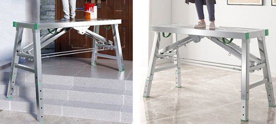 強化折り畳み馬椅子 昇降式 増厚設計 室内用パテ脚手棚 梯子 作業台 椅子として使用 WWW_SUPERTOOLSSHOP_NL