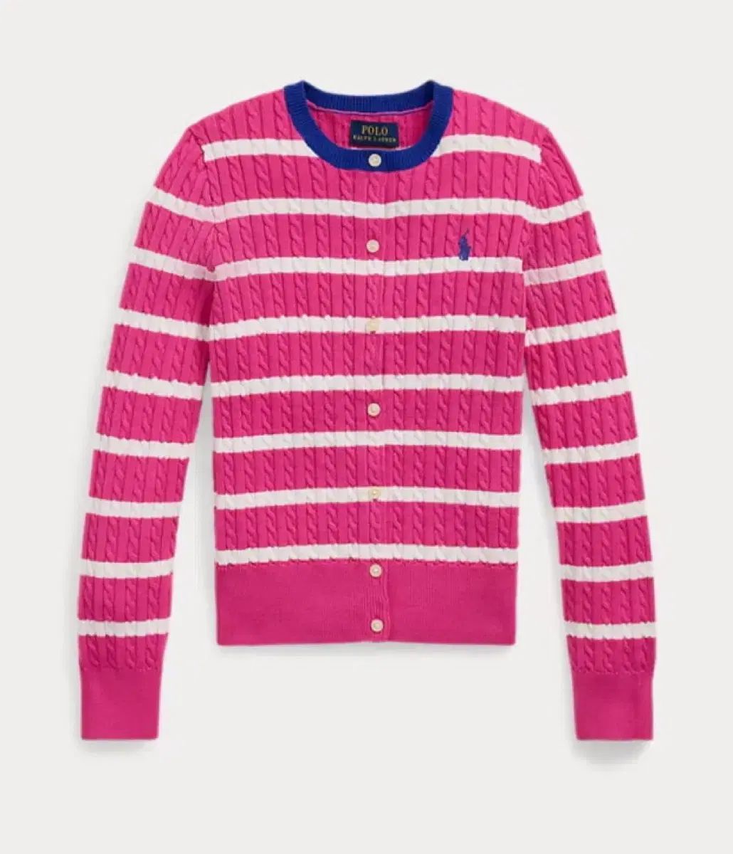 ポロラルフローレン ピンク ストライプ ガールズ カーディガン