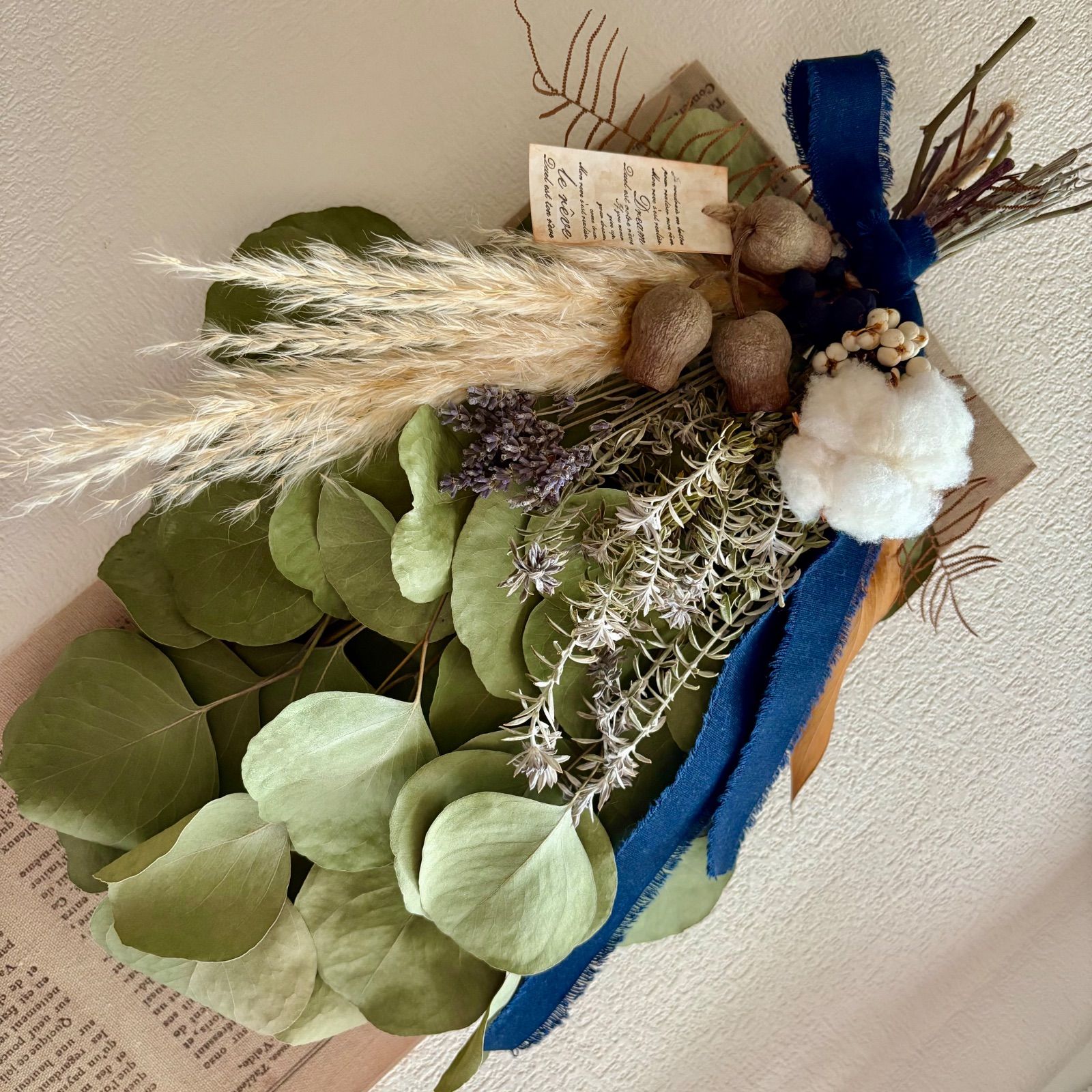 sale!!ドライフラワーの縦型ガーランド 大人シック ドライフラワー