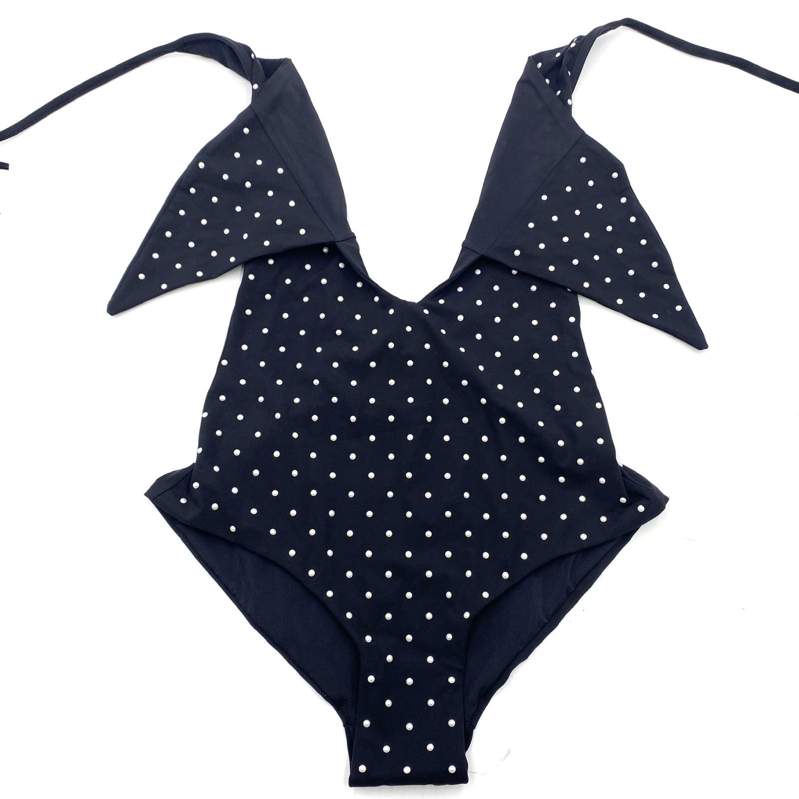 卍 CHANEL シャネル ワンピース 水着 swimwear スイムウェア ココマーク パール 調 ブラック