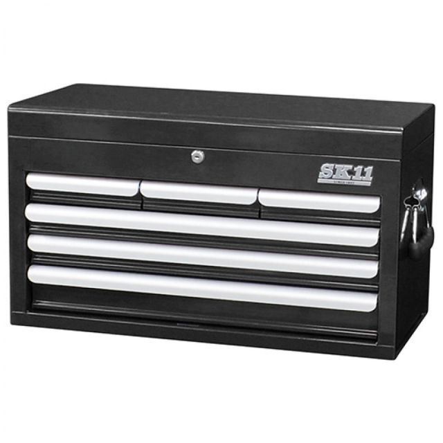 SK11 チェスト 4段6引出し ブラック SRC-4060BK 幅660×奥行307×高さ475mm 道具箱 ツールボックス 卓上 ケース 工具箱 工具収納