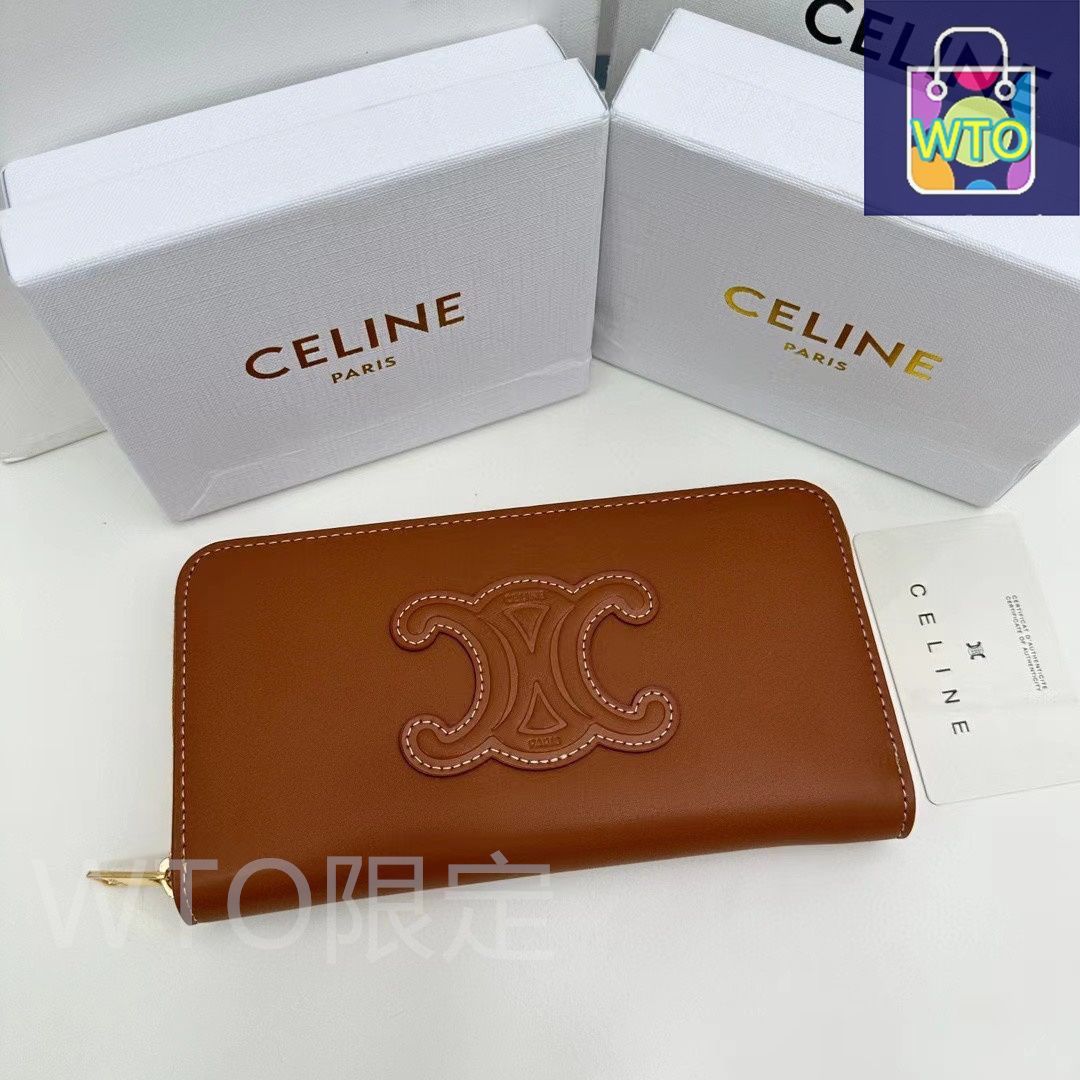 今日特価】CELINE セリーヌ TRIOMPHE CUIR 大きなジップ
