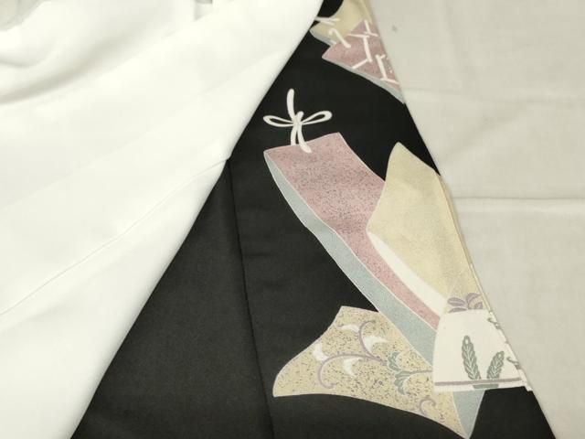 黒留袖⑦金彩友禅　正倉院家紋　豪華な刺繍　正絹　身丈164.5裄67⭐︎着物のみ 黒留袖⑦金彩友禅 正倉院家紋 豪華な刺繍 正絹 身丈164.5裄