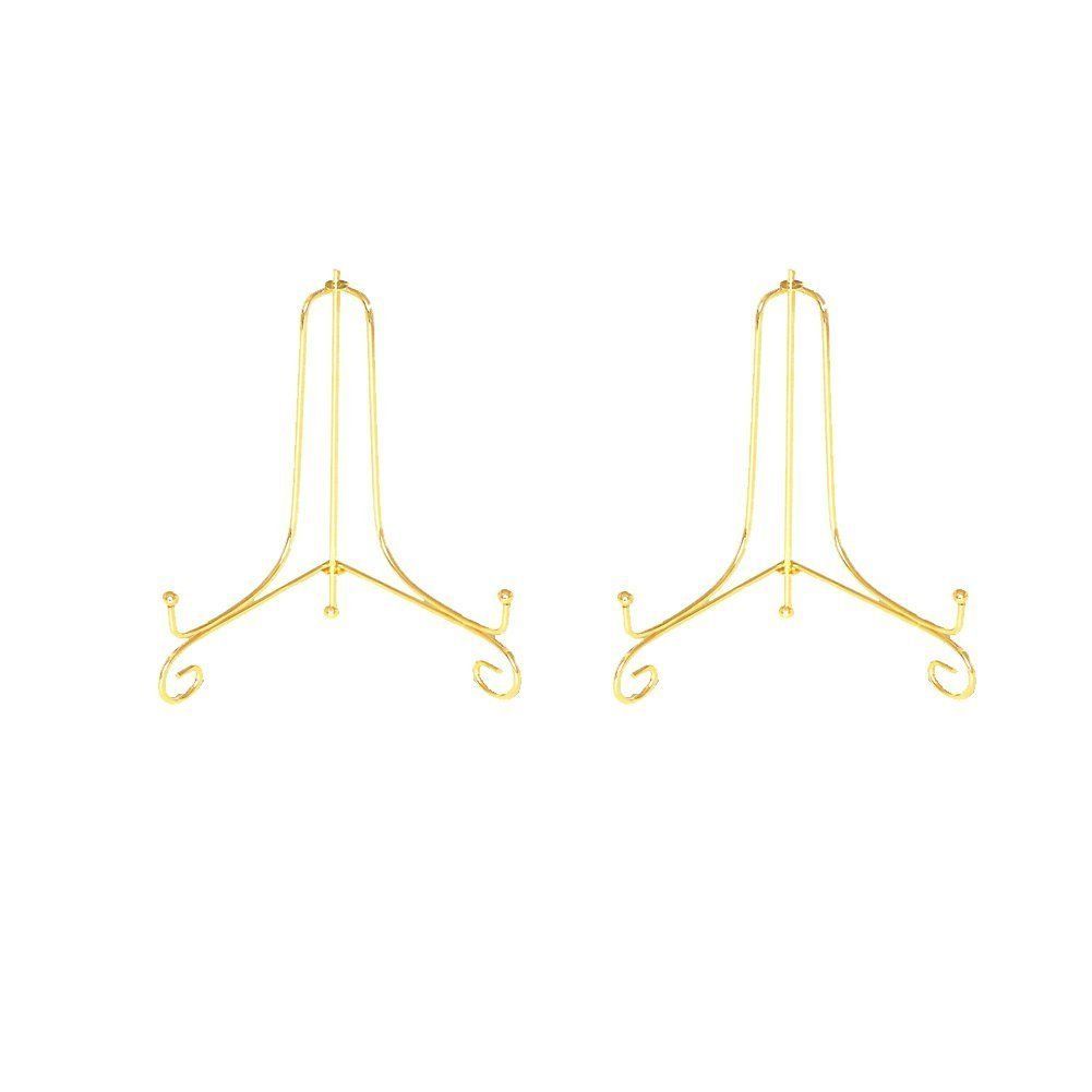 皿立 写真立て アイアン 本立て 4号 ゴールドプレートスタンド セット