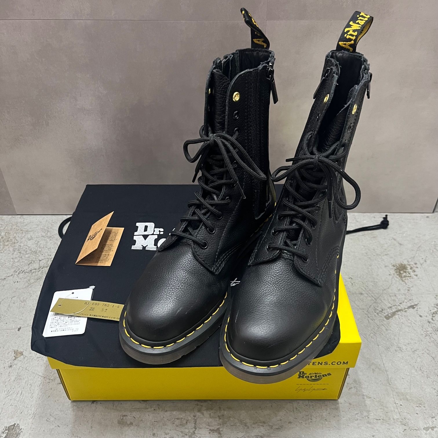 Dr. Martens Yohji Yamamoto 1490 HIDDEN ZIP YY 27947001 サイドジップ レザー ブーツ ドクターマーチン ヨウジヤマモト 28cm 72361A1