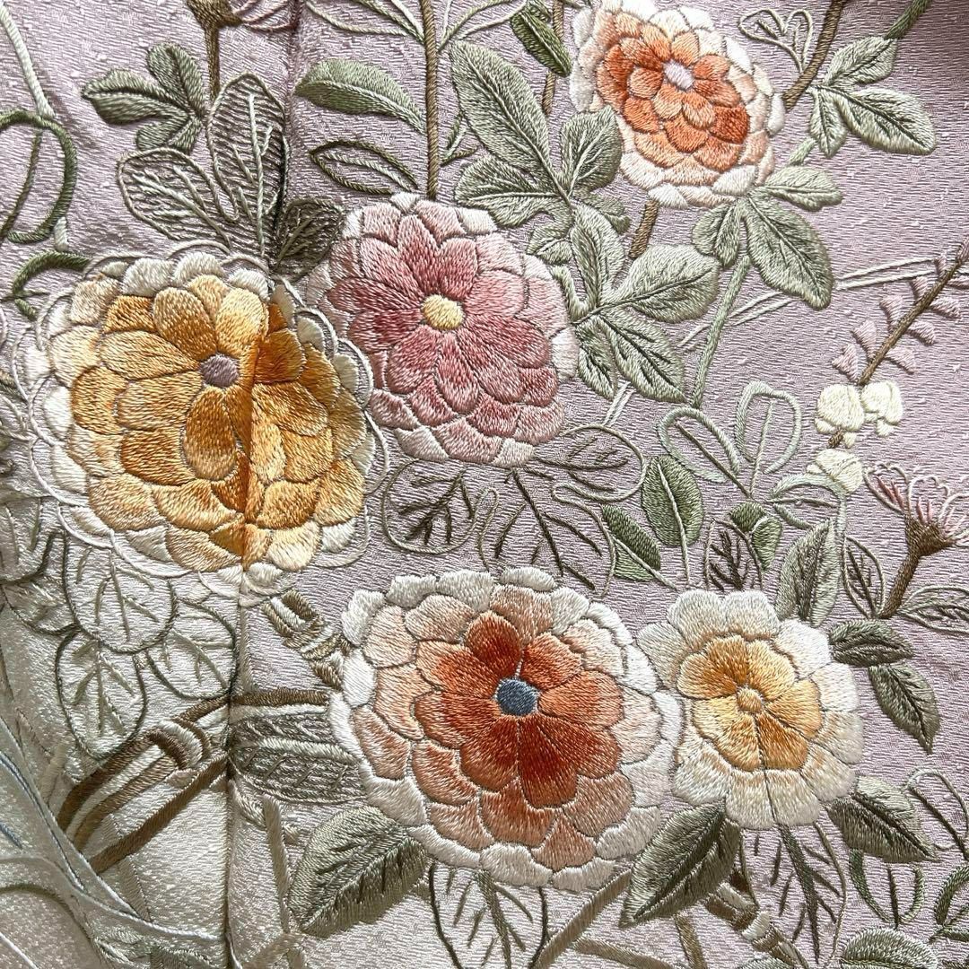 付け下げ 刺繍 菊 橘 七宝 蛇籠 亀甲 着物 094a d - メルカリ