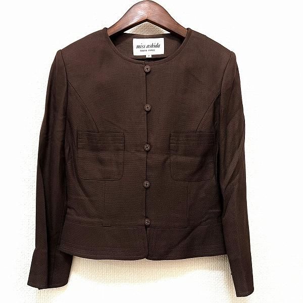 anc ミスアシダ missashida ジャケット 7 こげ茶 ノーカラー